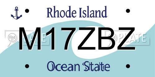 M17ZBZ Rhode Island License Plate