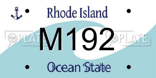 M192 Rhode Island License Plate