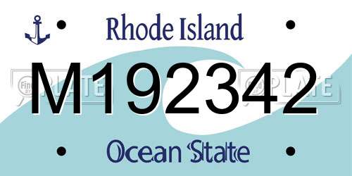 M192342 Rhode Island License Plate