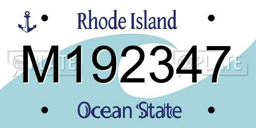 M192347 Rhode Island License Plate