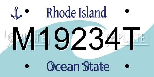 M19234T Rhode Island License Plate
