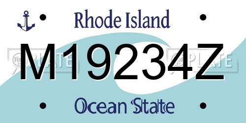 M19234Z Rhode Island License Plate