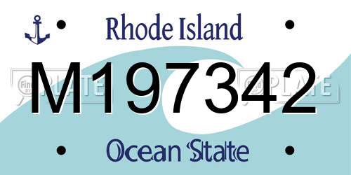 M197342 Rhode Island License Plate