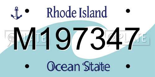 M197347 Rhode Island License Plate