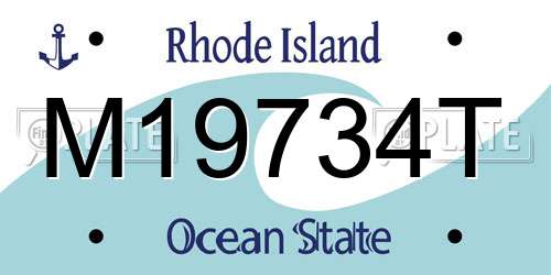 M19734T Rhode Island License Plate