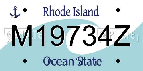 M19734Z Rhode Island License Plate
