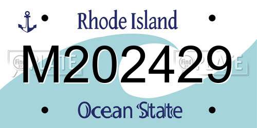 M202429 Rhode Island License Plate