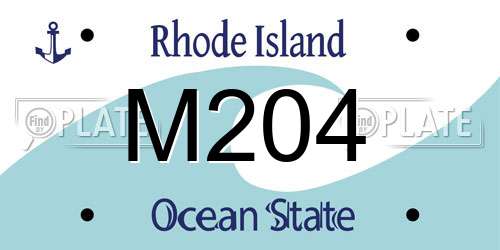 M204 Rhode Island License Plate