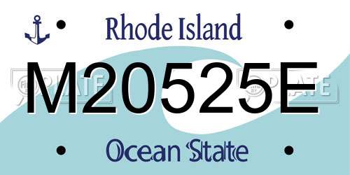 M20525E Rhode Island License Plate