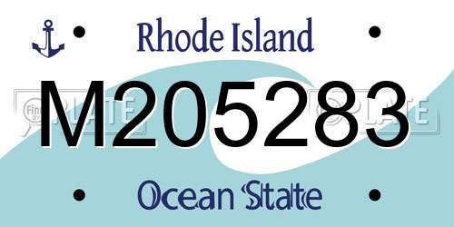 M205283 Rhode Island License Plate