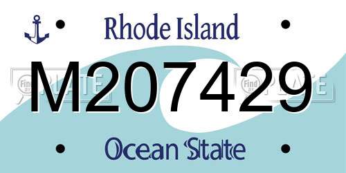 M207429 Rhode Island License Plate