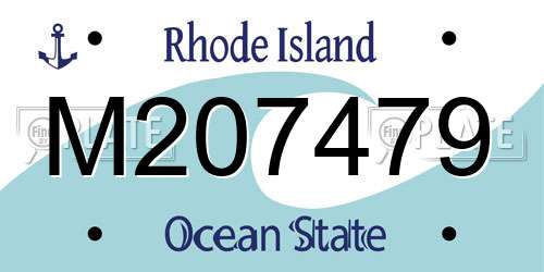 M207479 Rhode Island License Plate