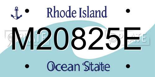M20825E Rhode Island License Plate