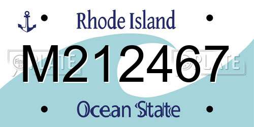 M212467 Rhode Island License Plate
