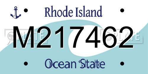 M217462 Rhode Island License Plate