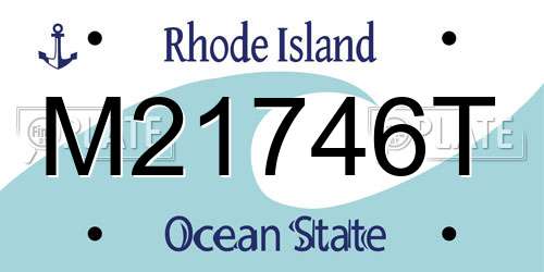 M21746T Rhode Island License Plate