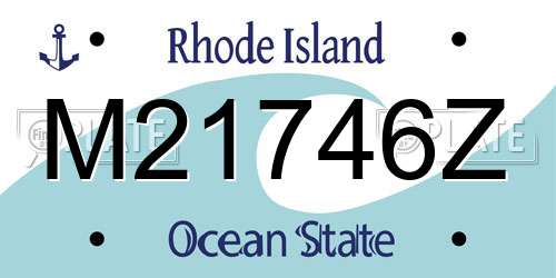 M21746Z Rhode Island License Plate