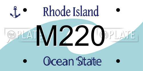 M220 Rhode Island License Plate