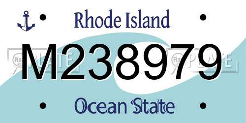 M238979 Rhode Island License Plate