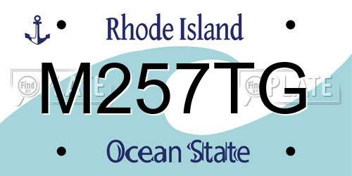 M257TG Rhode Island License Plate