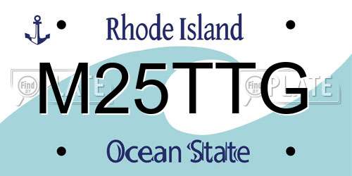 M25TTG Rhode Island License Plate