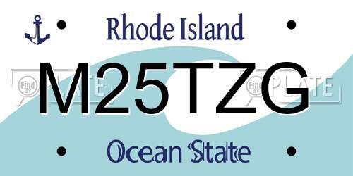 M25TZG Rhode Island License Plate