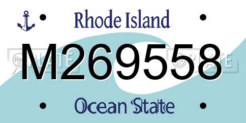 M269558 Rhode Island License Plate