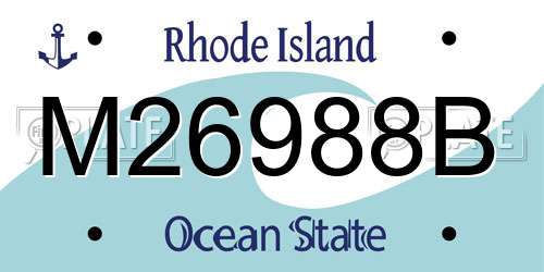 M26988B Rhode Island License Plate