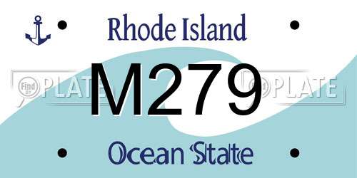 M279 Rhode Island License Plate
