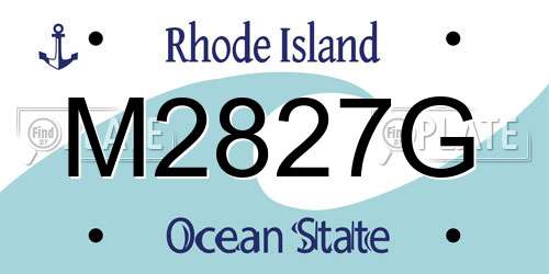 M2827G Rhode Island License Plate