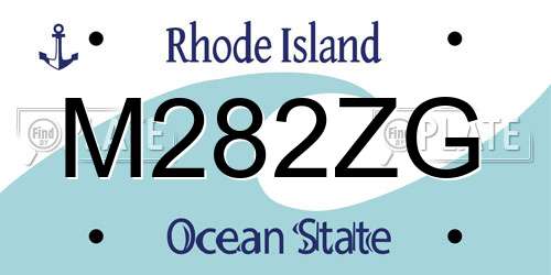 M282ZG Rhode Island License Plate