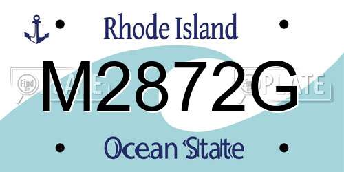 M2872G Rhode Island License Plate