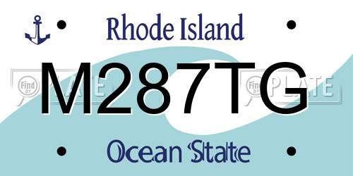 M287TG Rhode Island License Plate