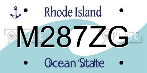 M287ZG Rhode Island License Plate