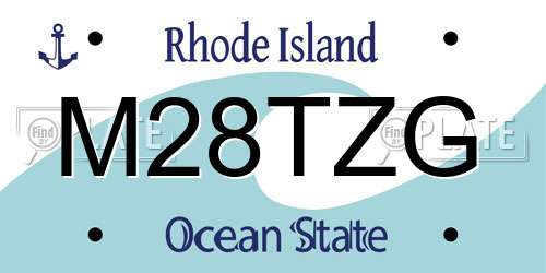 M28TZG Rhode Island License Plate