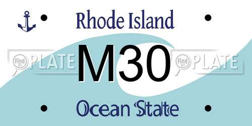 M30 Rhode Island License Plate