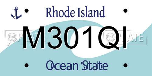 M301QI Rhode Island License Plate