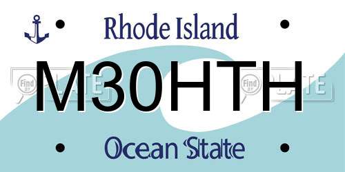 M30HTH Rhode Island License Plate
