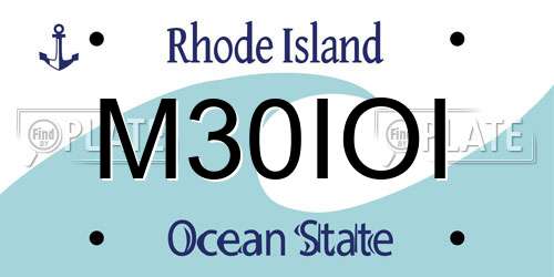 M30IOI Rhode Island License Plate