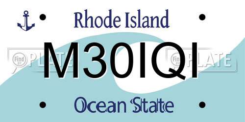 M30IQI Rhode Island License Plate
