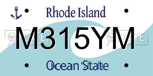 M315YM Rhode Island License Plate
