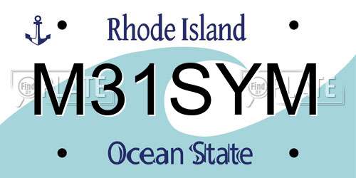 M31SYM Rhode Island License Plate