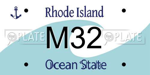 M32 Rhode Island License Plate