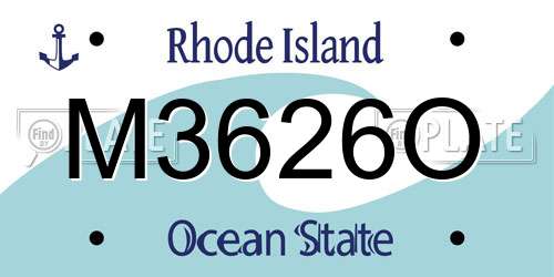 M3626O Rhode Island License Plate