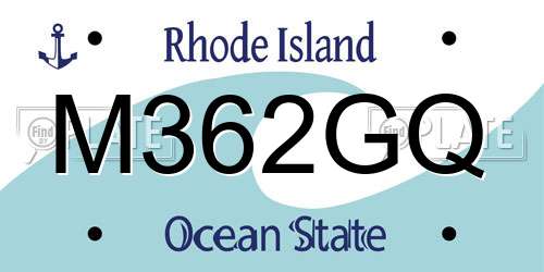 M362GQ Rhode Island License Plate