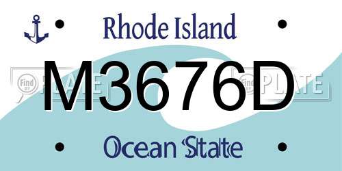 M3676D Rhode Island License Plate