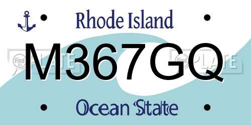 M367GQ Rhode Island License Plate