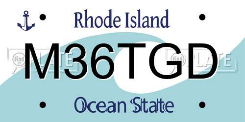 M36TGD Rhode Island License Plate