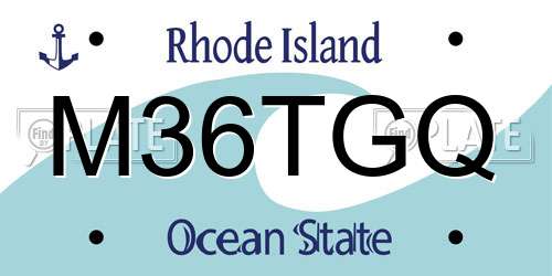 M36TGQ Rhode Island License Plate