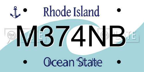 M374NB Rhode Island License Plate